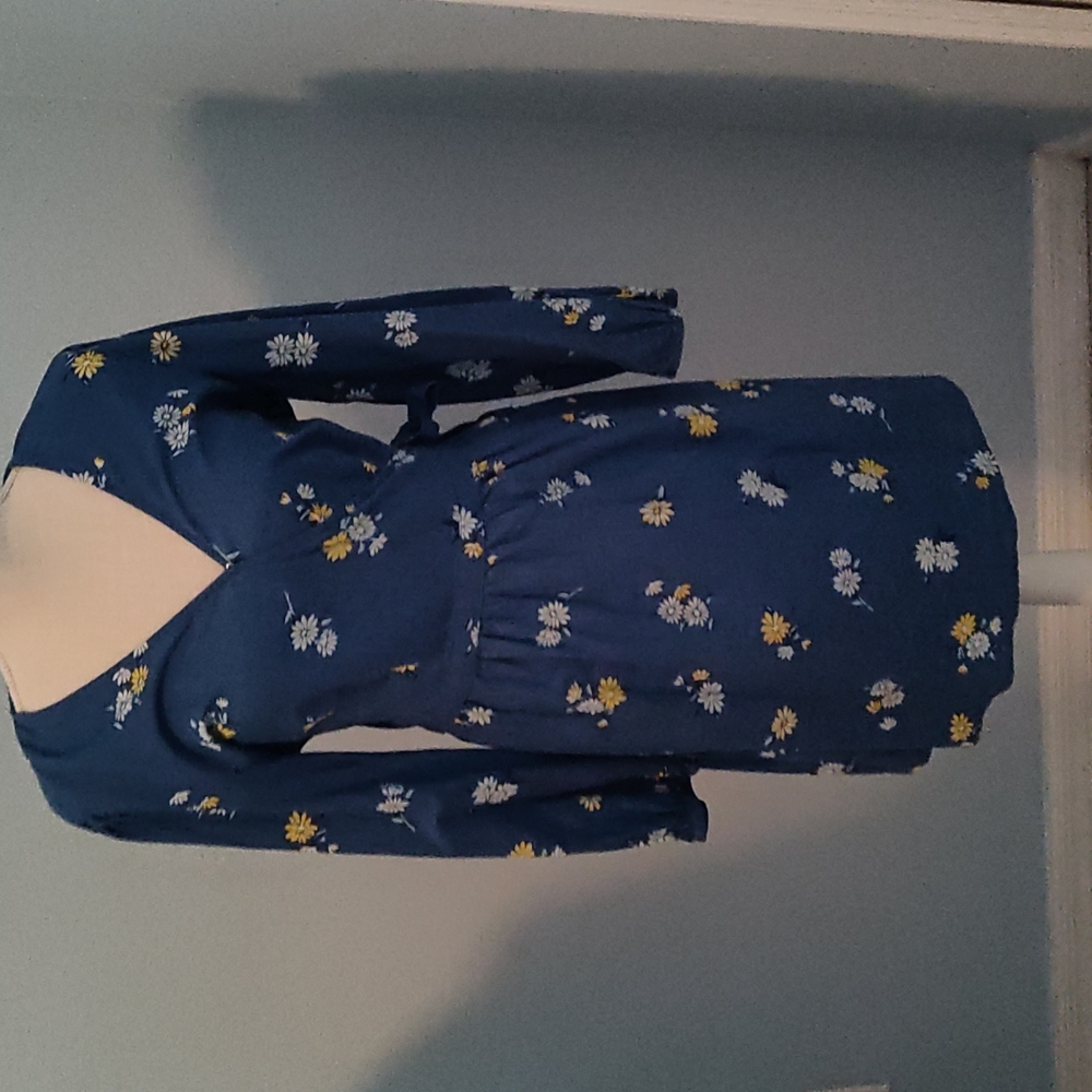 Blue wrap dress